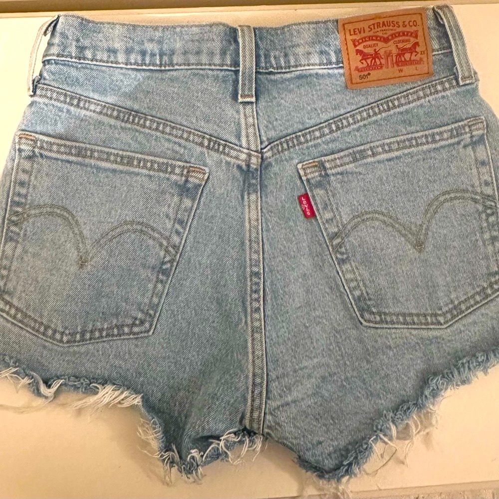Levi's 501 Blue Jean Shorts Distressed Cut-Off Style
